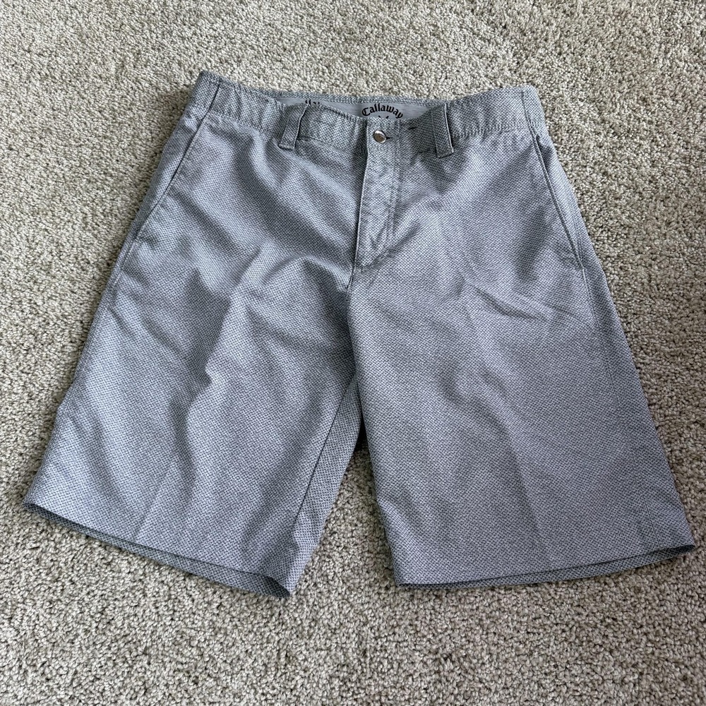 Callaway Shorts Mens 32 Gray Geometric Golf Athletic Stretch Pockets 8 Inseam